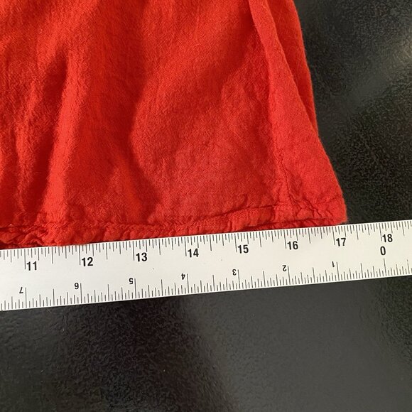 Red Wide Leg Palazzo Jumpsuit M Cotton V Neck Lightweight Summer Travel Resort - Picture 15 of 15